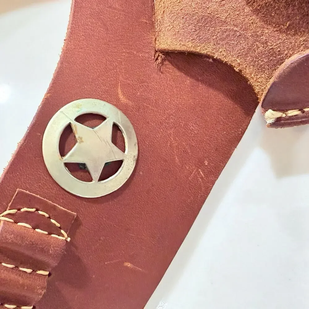 Vintage HUNTER Western Star Concho Leather Gun Holster Ammo Belt Large 39-35”